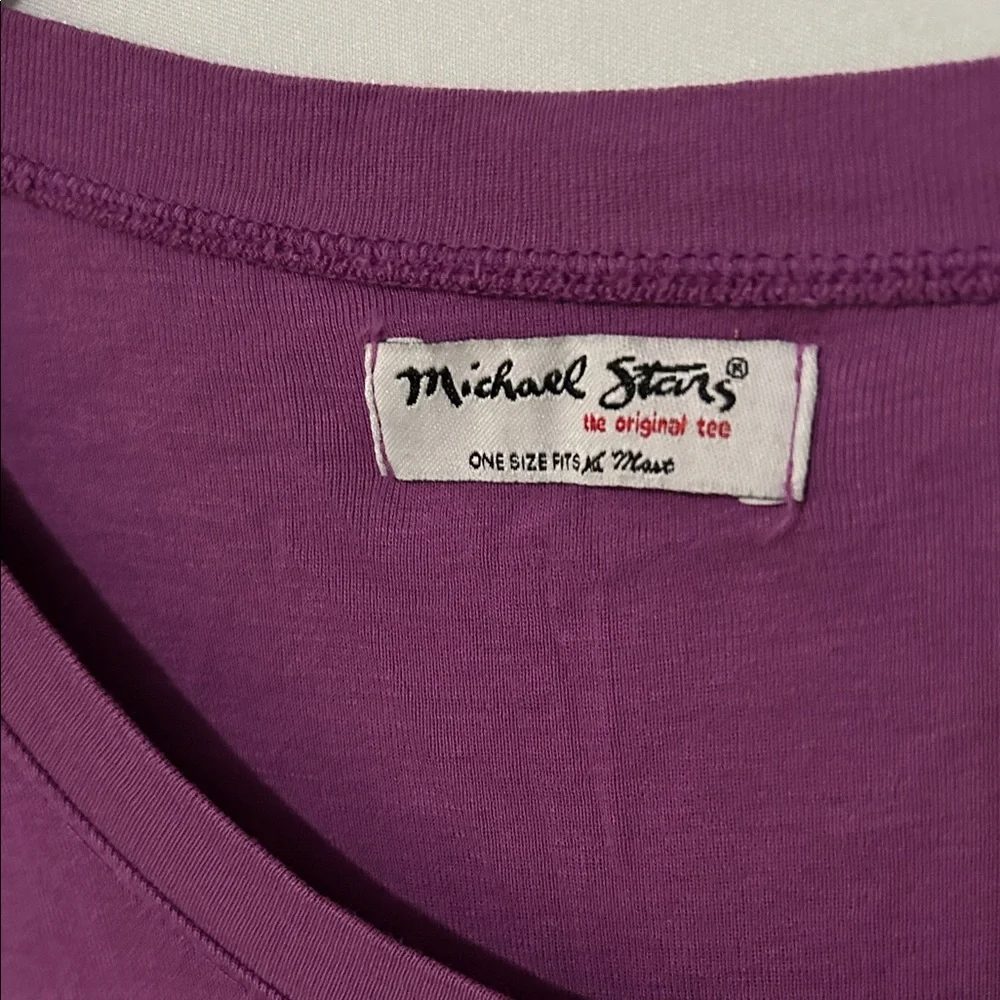 Michael Stars Purple Short Sleeve Tee - Picture 2 of 2